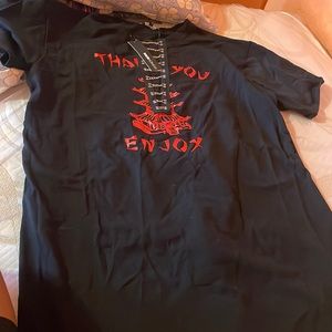 Black Asian inspired fashion nova dress with chains